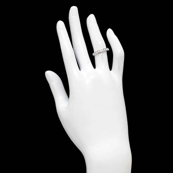 TIFFANY Co. Half Diamond Band Ring Pt Platinum size4.75-5 - Picture 1 of 16